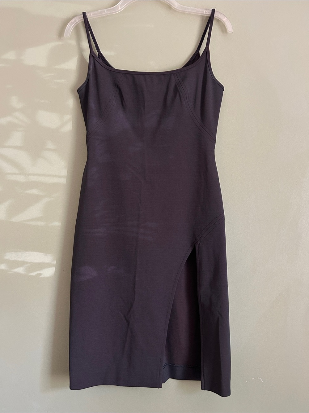 Plein Sud Deep Plum Midi Slip Dress with Side Slit